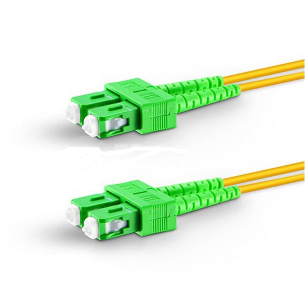 SC APC to SC APC Duplex 2.0mm PVC (OFNR) Single Mode Fiber Optic Patch Cable Cord 1
